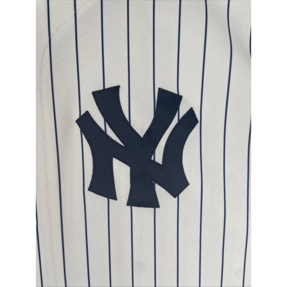 Vintage 90s Majestic Jersey New York Yankees Pinstripe Mens 2XL White 6700 MLB - Picture 3 of 9